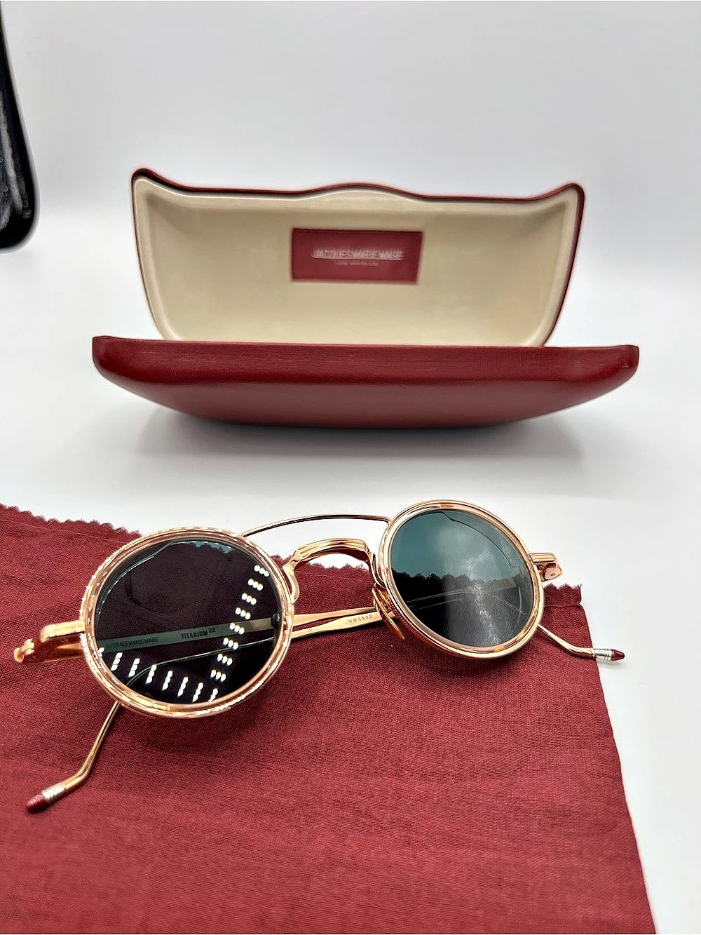 Jacques Marie Mage Ringo 2 Red & Gold Round Sunglasses